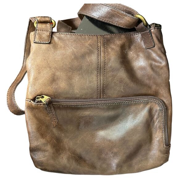 Fossil Vintage Classic Chocolate Brown Turnlock Leather Crossbody Purse - Picture 4 of 4